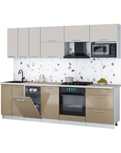 Кухонный гарнитур Интерлиния Мила Gloss 2.7-ПМ4