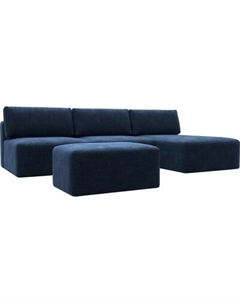 Комплект мягкой мебели Лига Диванов Лига-060 НПБ Лонг угол универсальный с пуфом / 129518 Лига диванов