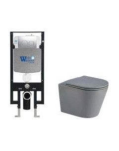 Унитаз подвесной с инсталляцией WeltWasser Amberg 497 + Salzbach 043 MT-GR + Amberg RD-MT CR Weltwasser