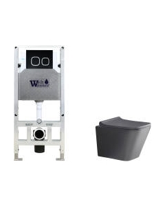 Унитаз подвесной с инсталляцией WeltWasser Amberg 506 ST + Gelbach 041 MT-GR + Amberg RD-BL Weltwasser