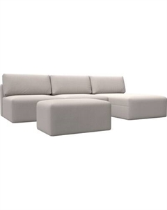 Комплект мягкой мебели Лига Диванов Лига-060 НПБ Лонг угол универсальный с пуфом / 129525 Лига диванов