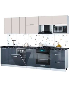 Кухонный гарнитур Интерлиния Мила Gloss 2.9-ПМ4