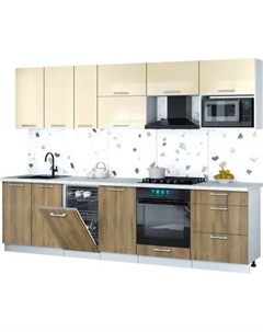 Кухонный гарнитур Интерлиния Мила Gloss 2.9-ПМ4