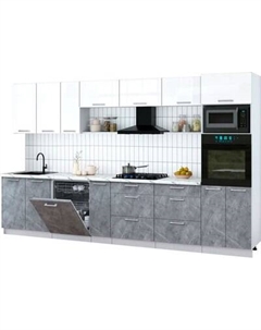Кухонный гарнитур Интерлиния Мила Gloss 3.5-ПМ1-2