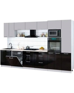 Кухонный гарнитур Интерлиния Мила Gloss 3.4-ПМ1