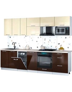 Кухонный гарнитур Интерлиния Мила Gloss 2.9-ПМ4