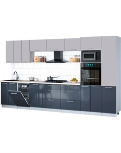 Кухонный гарнитур Интерлиния Мила Gloss 3.7-ПМ3
