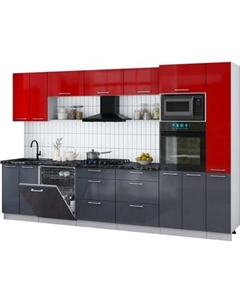 Кухонный гарнитур Интерлиния Мила Gloss 3.3-ПМ1