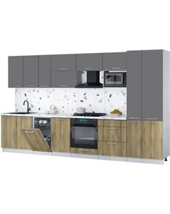 Кухонный гарнитур Интерлиния Мила Gloss 3.6-ПМ4