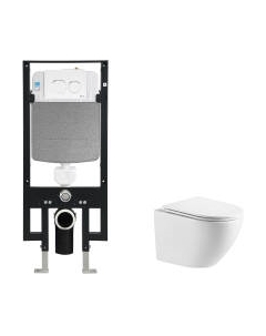 Унитаз подвесной с инсталляцией WeltWasser Amberg 497 + Merzbach 043 GL-WT + Amberg RD-WT Weltwasser