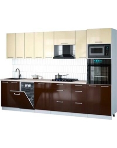 Кухонный гарнитур Интерлиния Мила Gloss 3.1-ПМ3