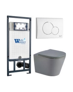 Унитаз подвесной с инсталляцией WeltWasser Marberg 507 + Salzbach 043 MT-GR + Mar 507 RD GL-WT Weltwasser