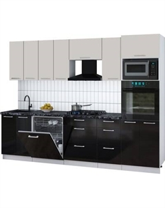 Кухонный гарнитур Интерлиния Мила Gloss 2.8-ПМ1