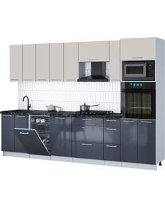 Кухонный гарнитур Интерлиния Мила Gloss 3.0-ПМ3