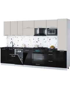 Кухонный гарнитур Интерлиния Мила Gloss 3.3-ПМ4