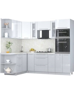 Кухонный гарнитур Интерлиния Мила Пластик 1.68x2.4 LV