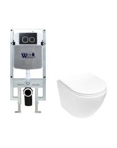 Унитаз подвесной с инсталляцией WeltWasser Amberg 497 ST + Merzbach 043 MT-WT + Amberg RD-BL Weltwasser