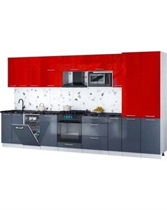 Кухонный гарнитур Интерлиния Мила Gloss 3.8-ПМ4