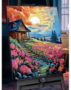 Картина по номерам Флюид Цветочный домик 40x50 / SHR0573