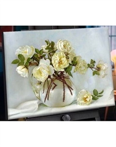 Картина по номерам Флюид Бузин. Белый майский букет 40x50 / SHR0587