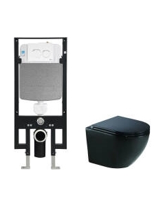 Унитаз подвесной с инсталляцией WeltWasser Amberg 497 + Merzbach 043 MT-BL + Amberg RD-WT Weltwasser