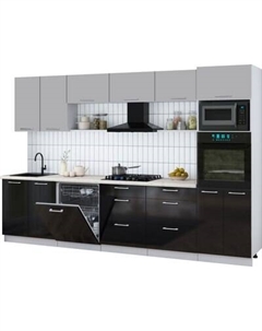 Кухонный гарнитур Интерлиния Мила Gloss 3.2-ПМ1