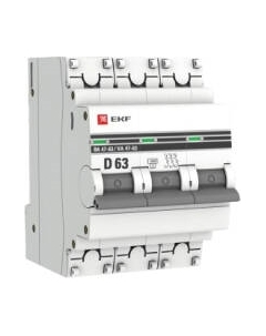 Выключатель автоматический EKF PROxima ВА 47-63 3P 63А (D) 4.5kA / mcb4763-3-63D-pro Ekf