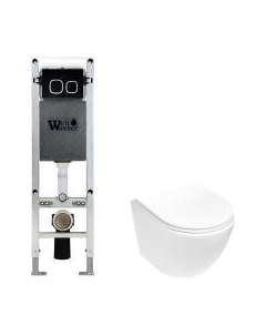 Унитаз подвесной с инсталляцией WeltWasser Amberg 350 ST + Merzbach 043 MT-WT + Amberg RD-BL Weltwasser