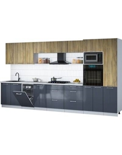 Кухонный гарнитур Интерлиния Мила Gloss 3.9-ПМ3