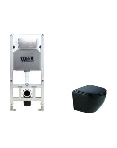 Унитаз подвесной с инсталляцией WeltWasser Amberg 506 ST + Merzbach 043 MT-BL + Amberg RD-CR Weltwasser