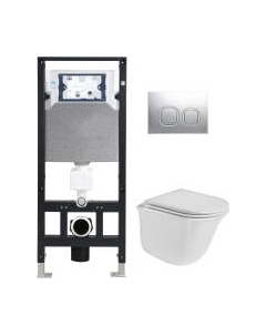 Унитаз подвесной с инсталляцией WeltWasser Amberg 506 + Telbach 004 GL-WT + Amberg RD-CR Weltwasser