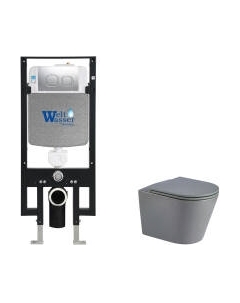 Унитаз подвесной с инсталляцией WeltWasser Amberg 497 + Salzbach 041 MT-GR + Amberg RD-CR Weltwasser