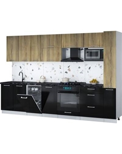 Кухонный гарнитур Интерлиния Мила Gloss 3.2-ПМ4