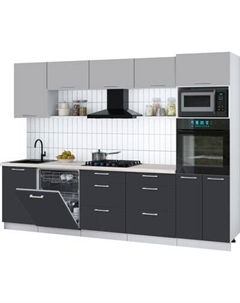 Кухонный гарнитур Интерлиния Мила Gloss 2.9-ПМ1