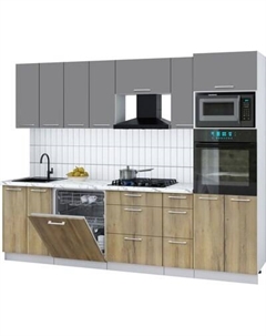 Кухонный гарнитур Интерлиния Мила Gloss 2.7-ПМ1