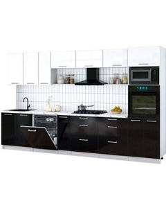 Кухонный гарнитур Интерлиния Мила Gloss 3.5-ПМ1-2