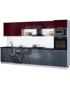 Кухонный гарнитур Интерлиния Мила Gloss 3.5-ПМ3