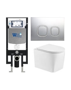Унитаз подвесной с инсталляцией WeltWasser Amberg 497 + Nesenbach 004 GL-WT + Amberg RD-MT CR Weltwasser