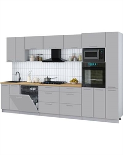 Кухонный гарнитур Интерлиния Мила Gloss 3.3-ПМ1