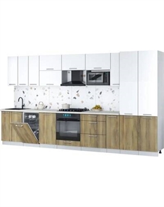 Кухонный гарнитур Интерлиния Мила Gloss 3.8-ПМ4
