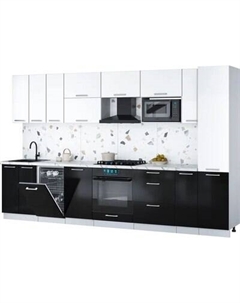 Кухонный гарнитур Интерлиния Мила Gloss 3.4-ПМ4