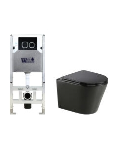 Унитаз подвесной с инсталляцией WeltWasser Amberg 506 ST + Salzbach 043 MT-BL + Amberg RD-BL Weltwasser