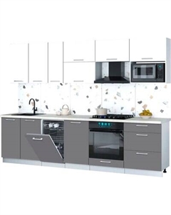 Кухонный гарнитур Интерлиния Мила Gloss 2.9-ПМ4