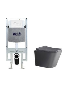 Унитаз подвесной с инсталляцией WeltWasser Amberg 497 ST + Gelbach 041 MT-GR + Amberg RD-WT Weltwasser