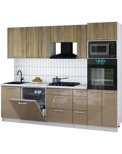 Кухонный гарнитур Интерлиния Мила Gloss 2.6-ПМ1