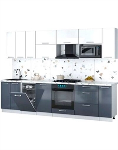Кухонный гарнитур Интерлиния Мила Gloss 3.0-ПМ4