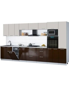 Кухонный гарнитур Интерлиния Мила Gloss 3.9-ПМ3