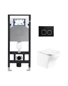 Унитаз подвесной с инсталляцией WeltWasser Amberg 506 + Odenbach 004 GL-WT + Amberg RD-BL Weltwasser