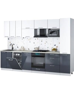 Кухонный гарнитур Интерлиния Мила Gloss 3.1-ПМ4