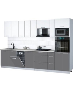 Кухонный гарнитур Интерлиния Мила Gloss 3.2-ПМ3